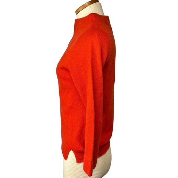 Anthropologie Sparrow Cashmere Funnel Mock Neck Sweater Jumper Women S in Orange - Picture 4 of 8